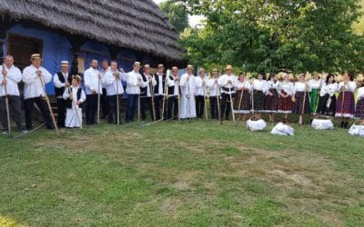 Clacă la coasă cu groşenii la Muzeul Satului