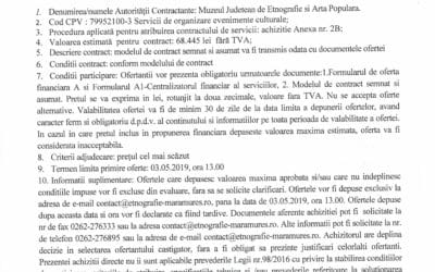 Anunț de publicitate pentru evenimentul „Zilele Maramureșului- Haida, hai în Maramureș”, ediția a V-a 17-19 mai 2019