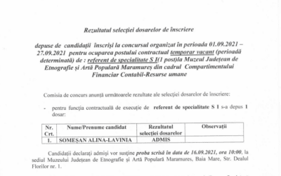 Afisare rezultat selectie de dosare