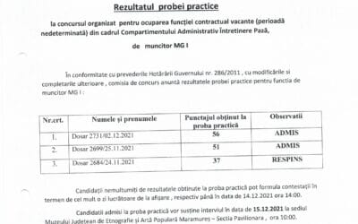 Rezultatul probei practice
