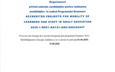 Regulament privind selecția candidaților pt.ERASMUS 01.06.2025- 31.08.2026!