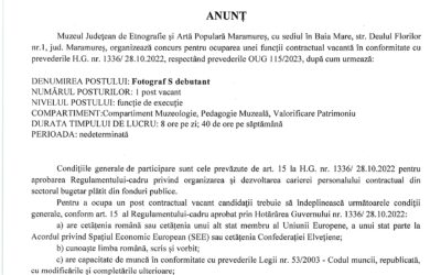 Anunț organizare concurs fotograf S debutant!